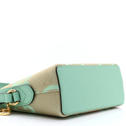 Gucci Monogram Jumbo GG Textured Dollar Calfskin Small Ophidia Dome Shoulder Bag Beige Pepperlight Mint 9 of 10