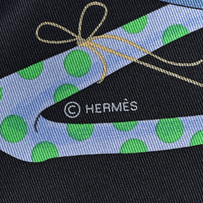 Hermes Silk Tied Up In Knots Scarf 70 Marine Vert Jaune 4 of 5