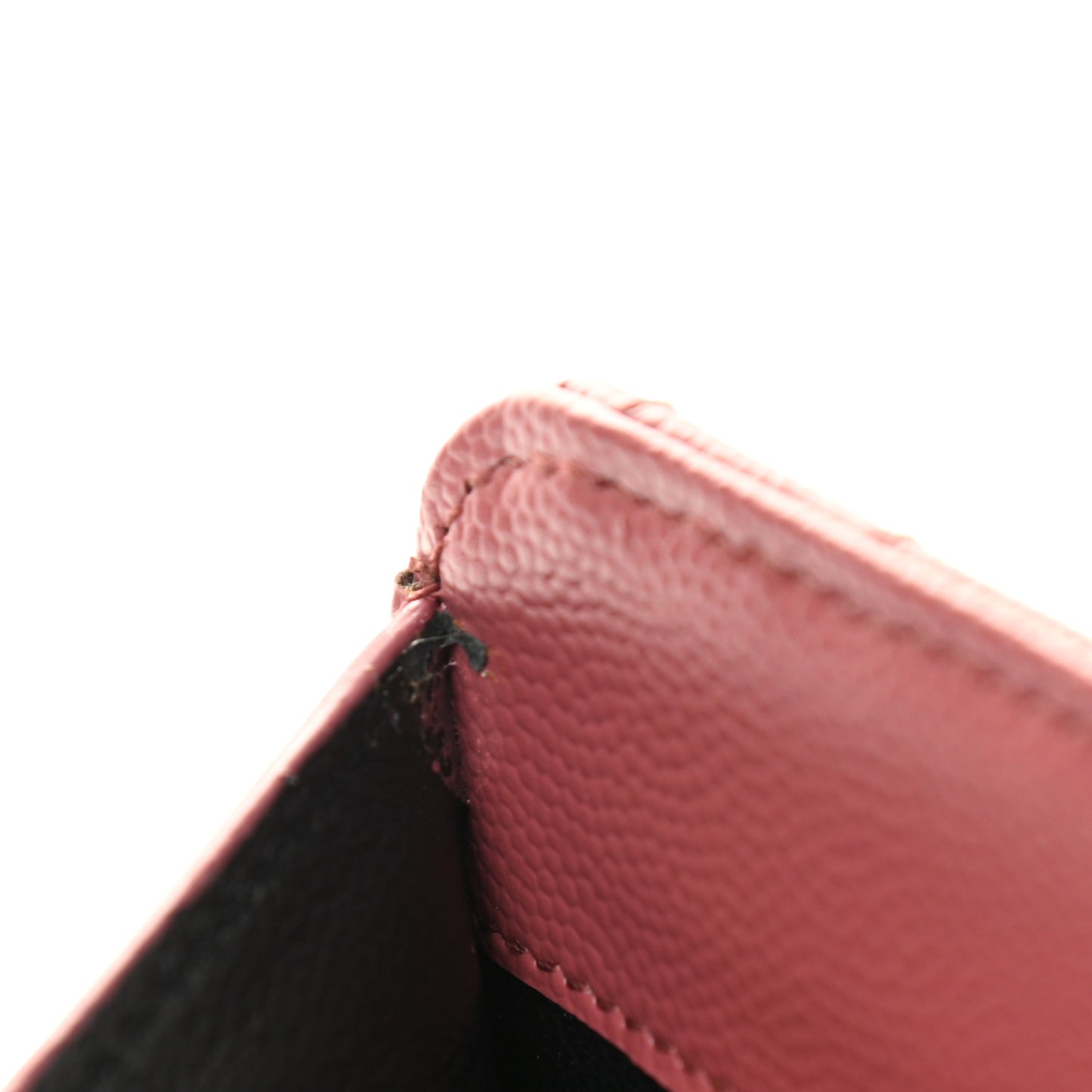 Grain De Poudre Matelasse Chevron Monogram Compact Zip Around Wallet Dark Rose