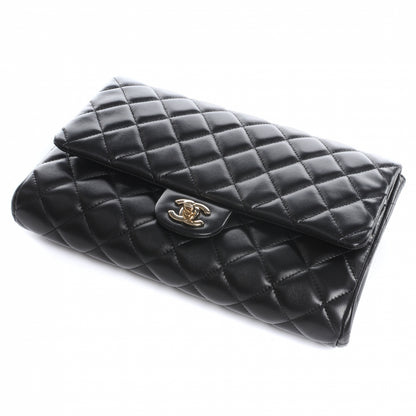 Chanel Lambskin Quilted Clutch Flap Black 4 of 8