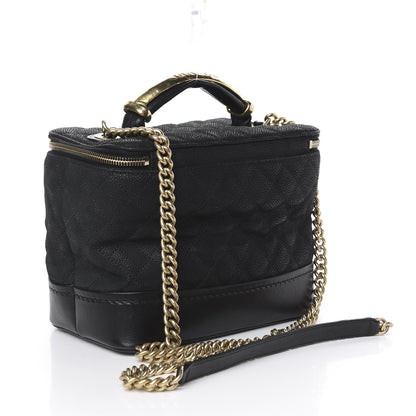 Chanel Iridescent Grained Calfskin Quilted Globe Trotter Vanity Case Black 4 of 11