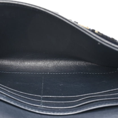 Christian Dior Oblique Saddle Chain Long Wallet Blue 6 of 11
