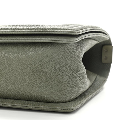 Chanel Caviar Quilted Medium Boy Flap Green 10 of 11