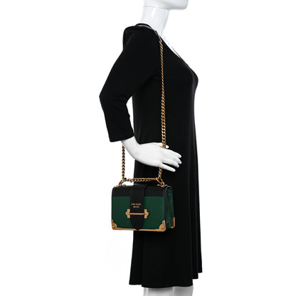 Prada City Calf Saffiano Cahier Bag Biliardo Black 2 of 9