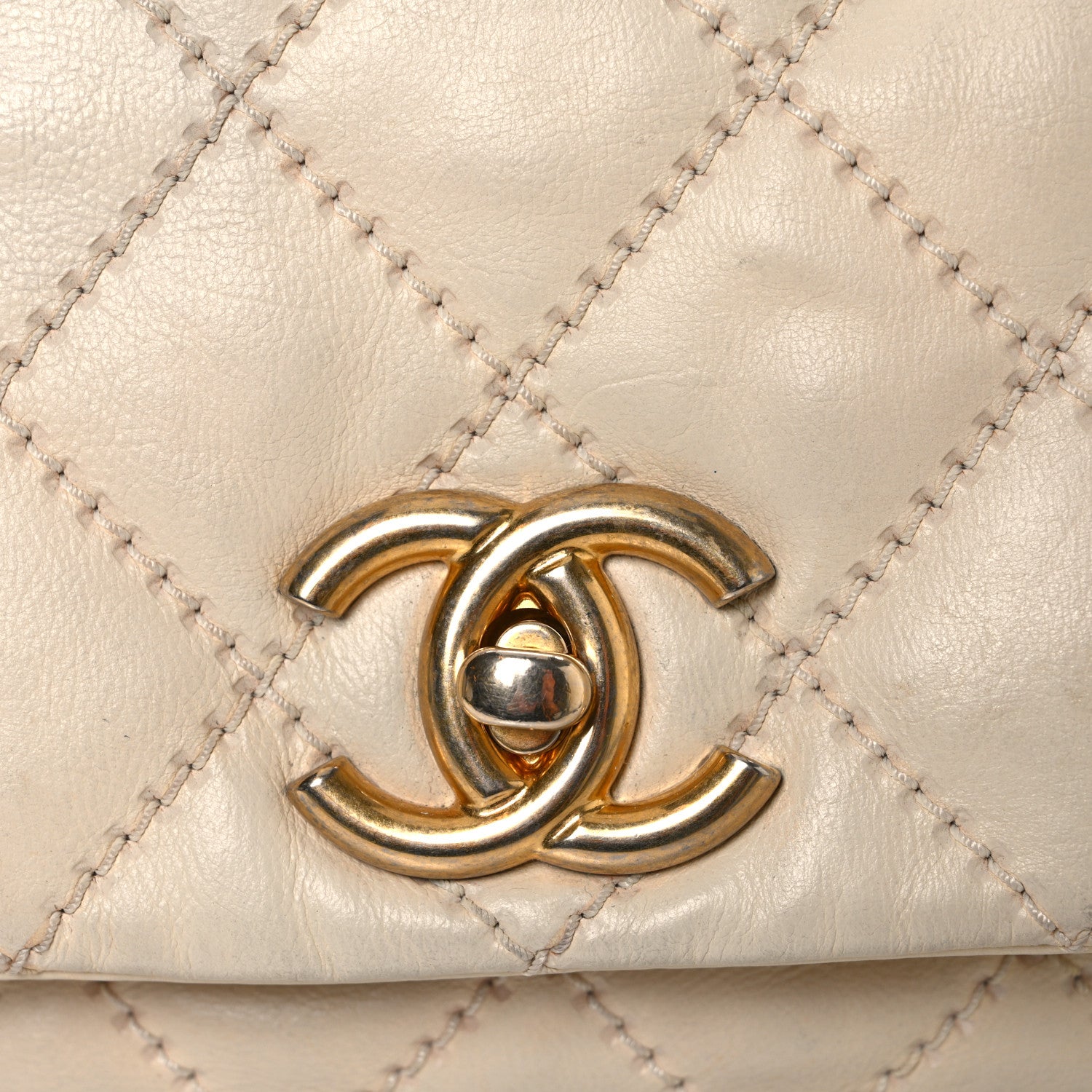 Chanel Calfskin Quilted Retro Chain Flap Dark White 12 of 14