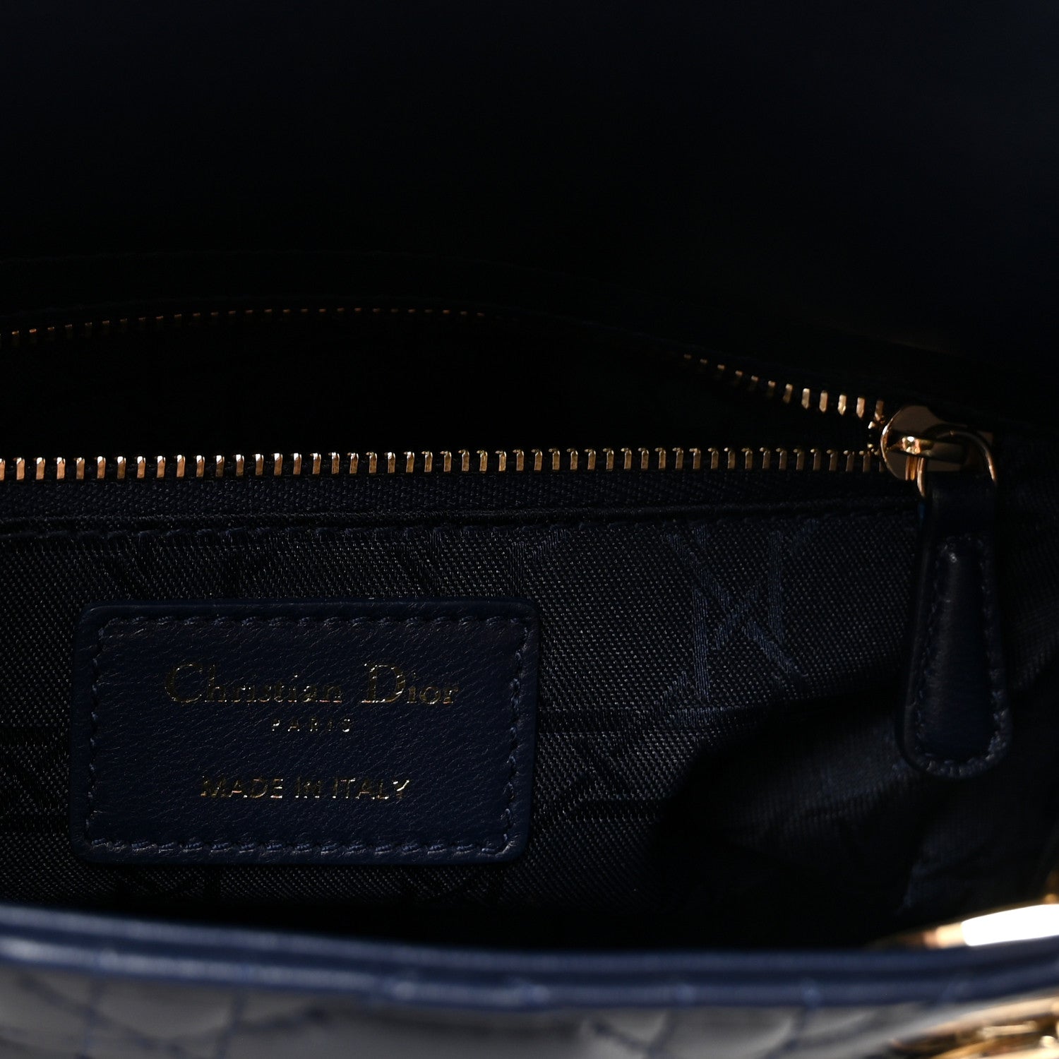 Christian Dior Lambskin Cannage Small Lucky Badges My Lady Dior Navy 6 of 9