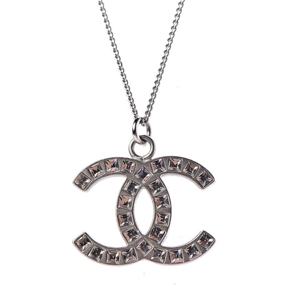 Chanel Baguette Crystal Large CC Necklace Silver 5 of 6