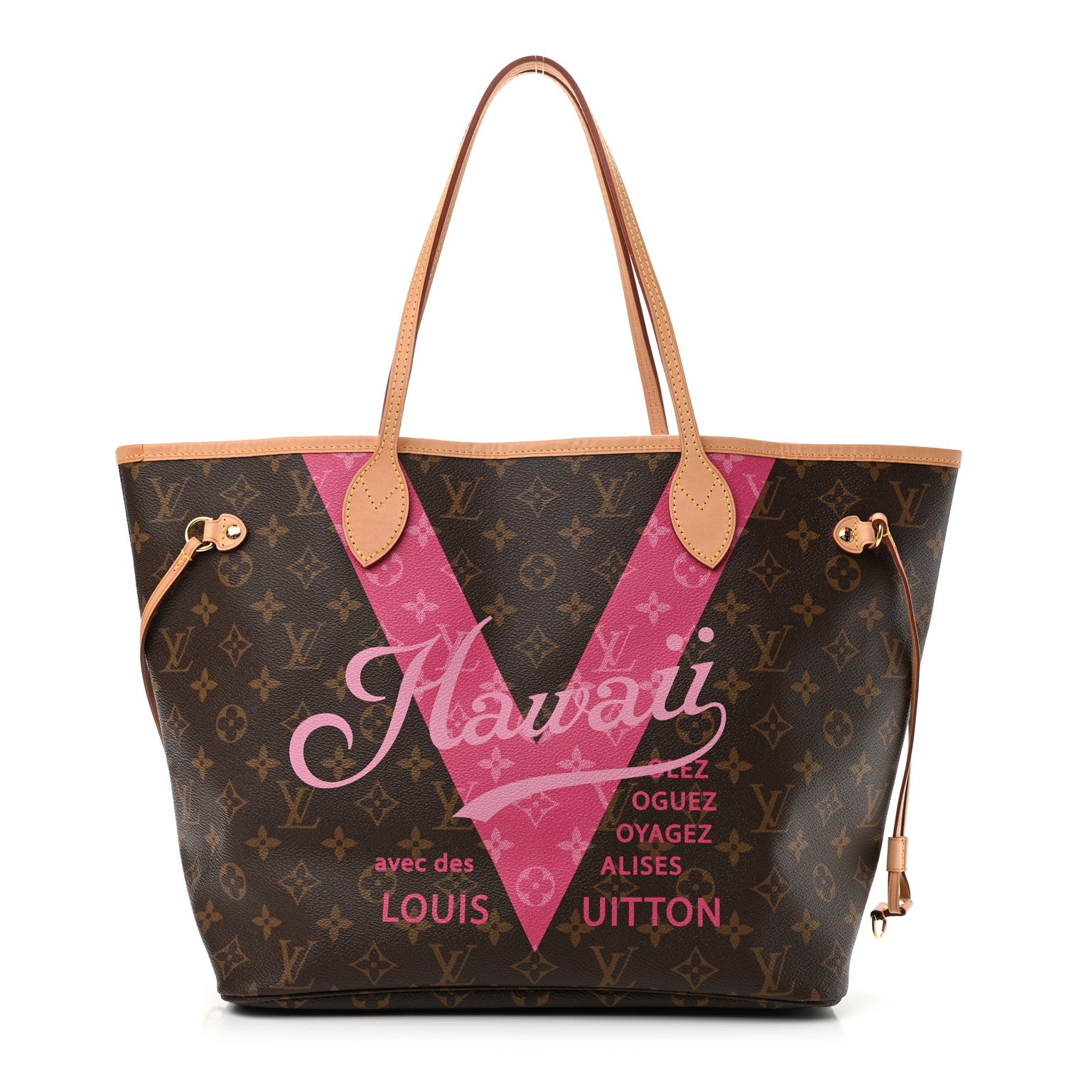 Louis Vuitton Monogram Hawaii V Neverfull MM Hot Pink 4 of 13