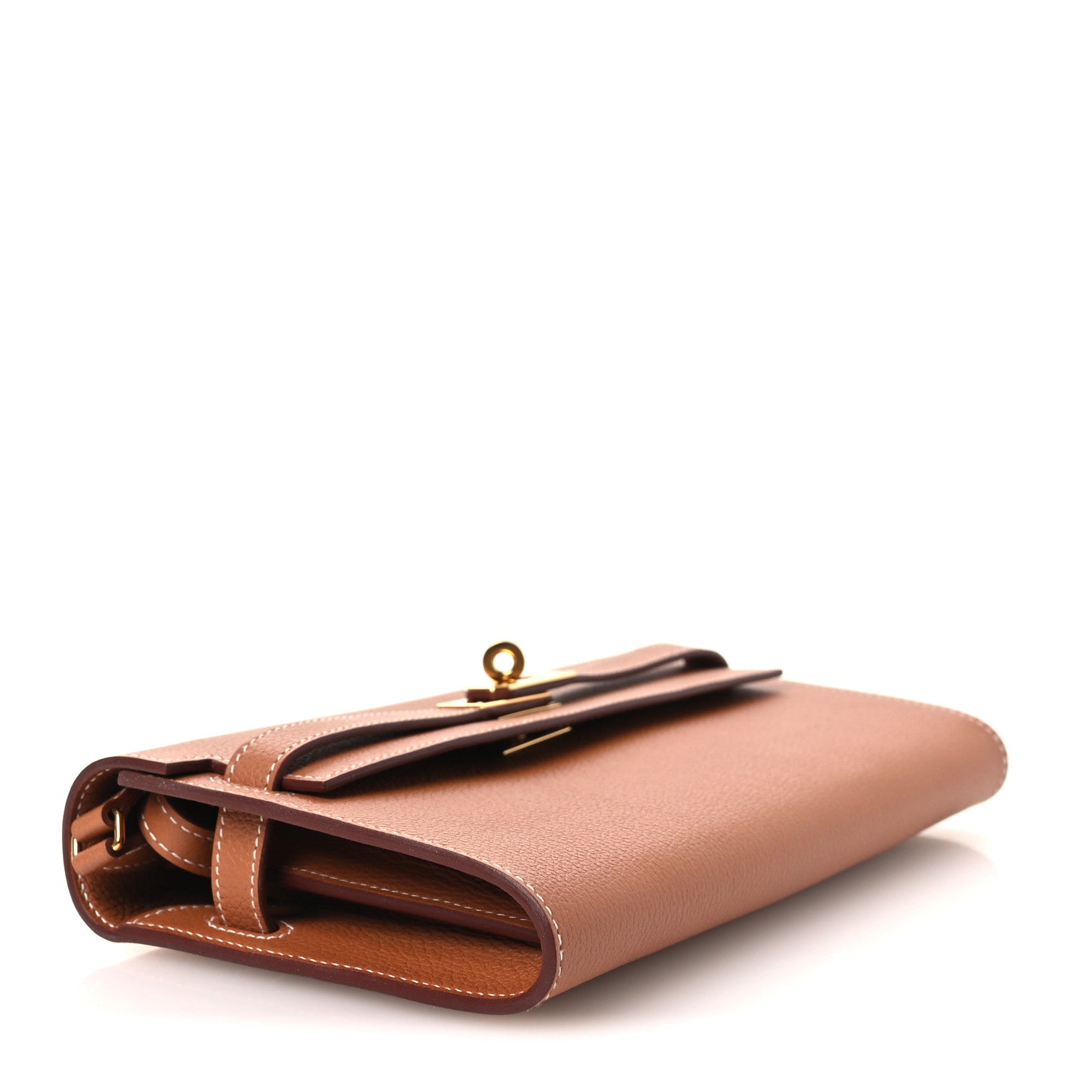 Hermes Evercolor Kelly Wallet To Go Gold 4 of 13