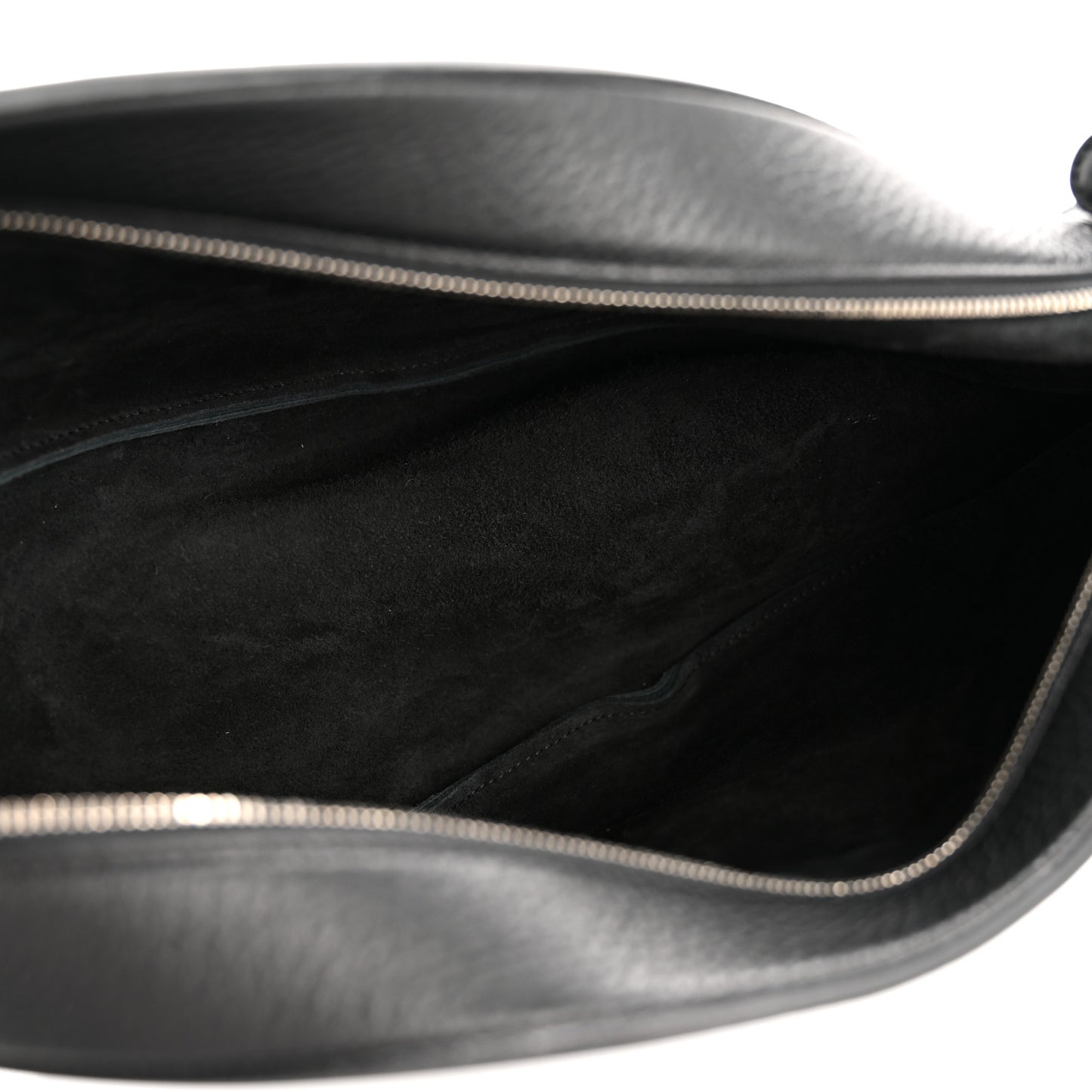 Grained Calfskin Large Slouchy Banana Bag Black