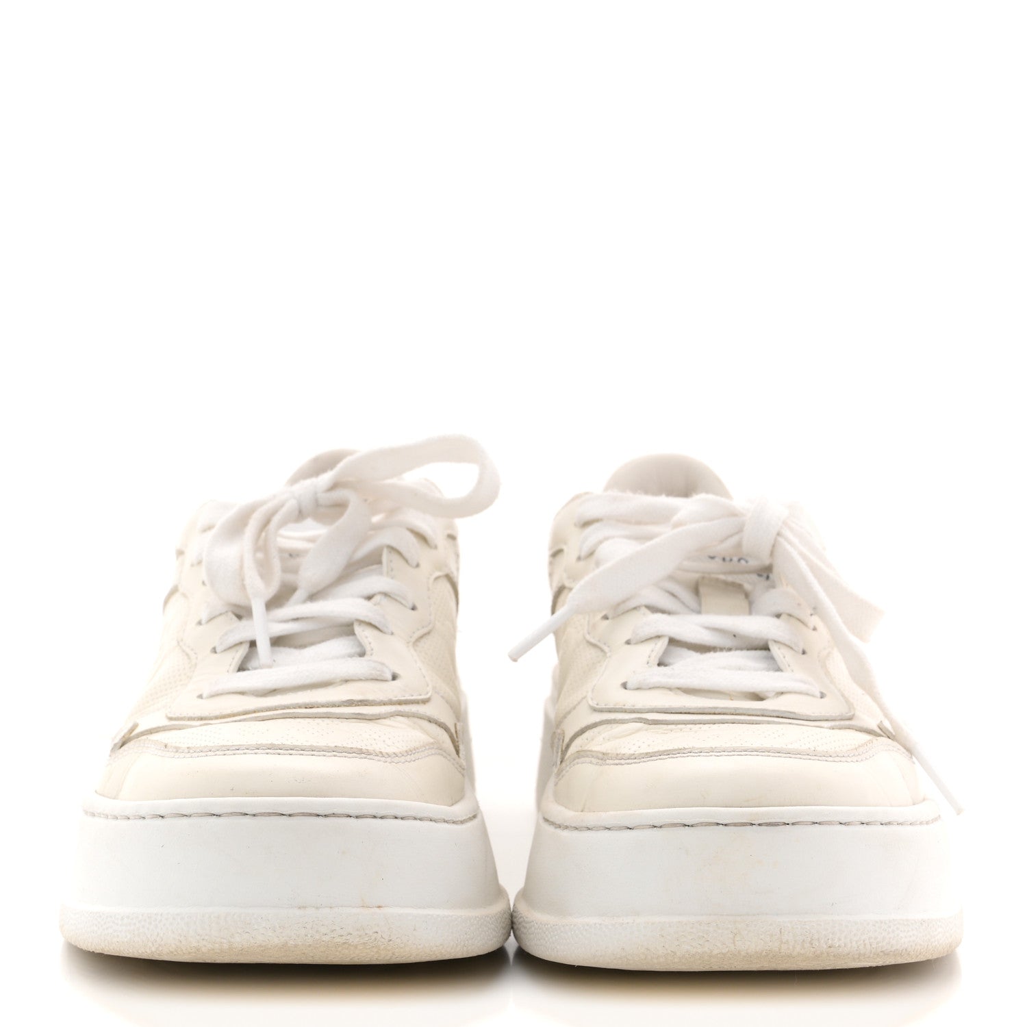 Gucci Calfskin GG Tennis Embossed Perforated Womens Platform 55mm Sneakers 37 Great White 3 of 14