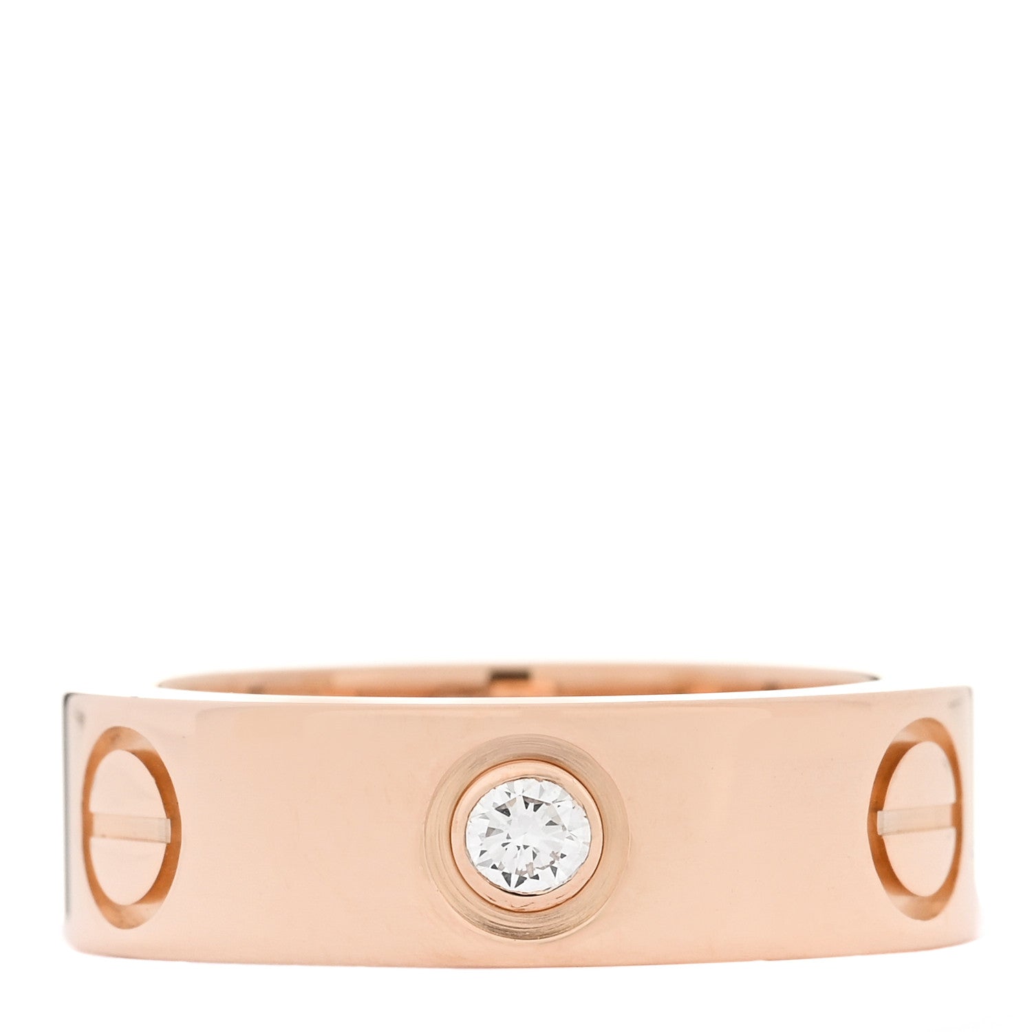 Cartier 18K Pink Gold 3 Diamond 5.5mm LOVE Ring 48 4.5 1 of 4