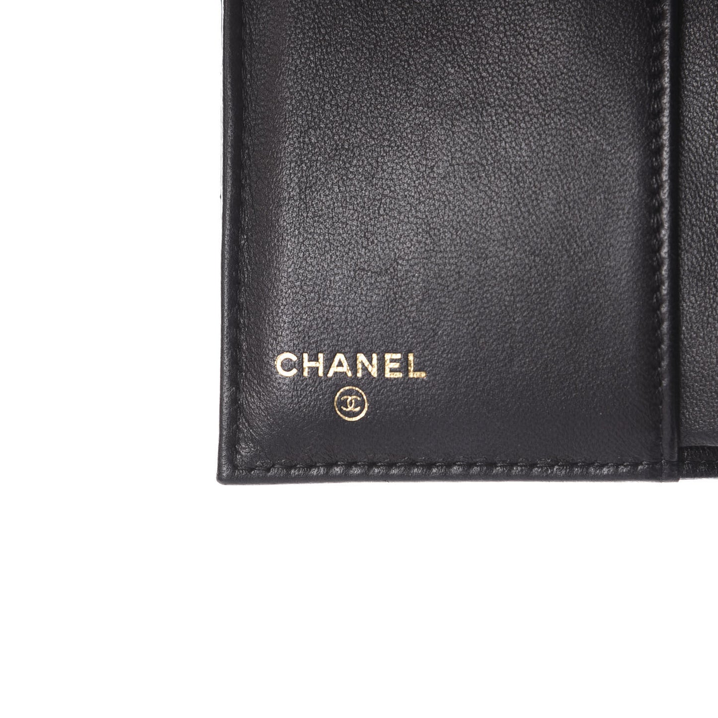 Quilted Compact Flap Wallet Black