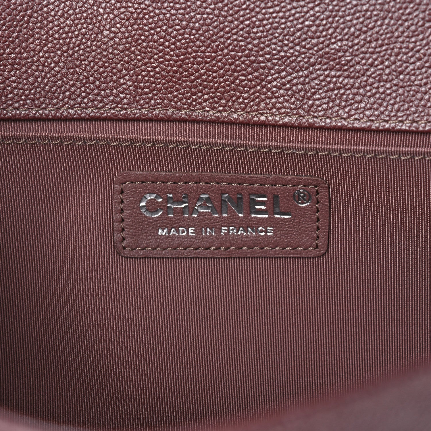 Chanel Metallic Caviar Chevron Quilted Medium Boy Flap Dark Pink 6 of 12