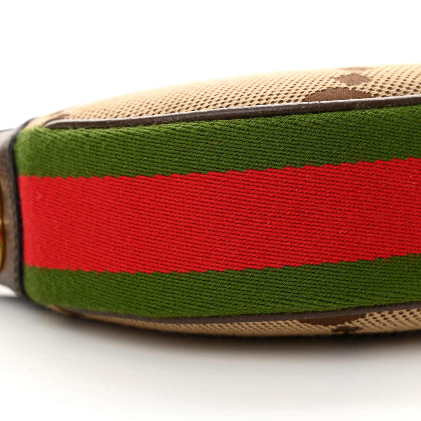 Monogram Jumbo GG Textured Dollar Calfskin Web Mini Ophidia Half Moon Hobo Camel Ebony New Acero