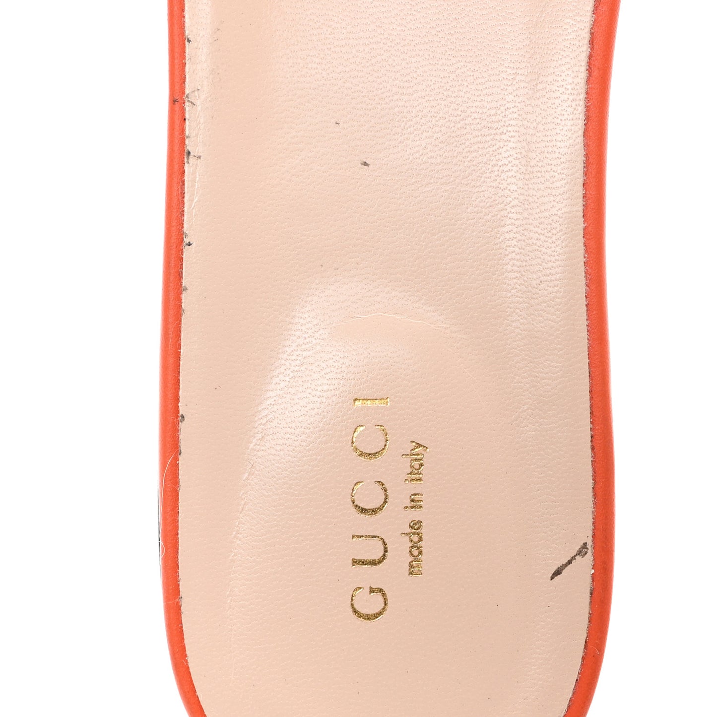 Cosmos Softy Calfskin Interlocking G Cut Out Slide Sandals 40 Deep Orange