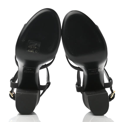 Hermes Velvet Goatskin Calas Sandals 38.5 Black 5 of 9