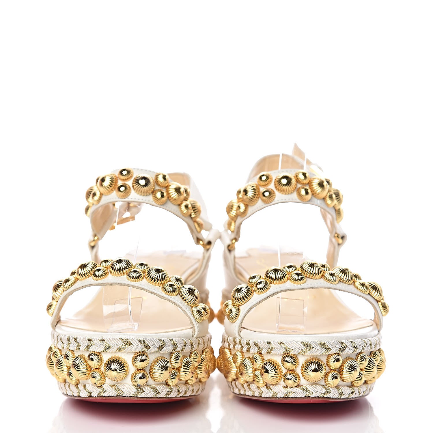 Christian Louboutin Shiny Nappa Rondaclou 60 Platform Sandals 37 Latte 2 of 8