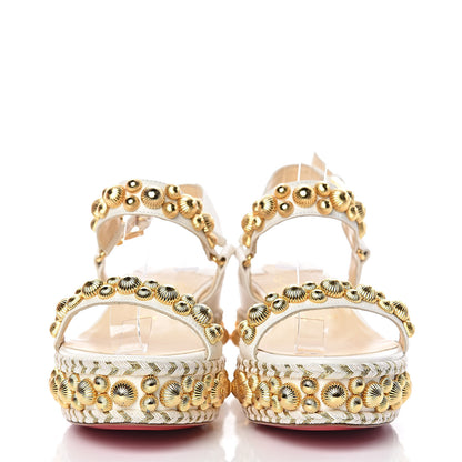 Christian Louboutin Shiny Nappa Rondaclou 60 Platform Sandals 37 Latte 2 of 8
