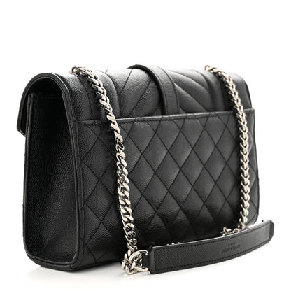Saint Laurent Grain De Poudre Textured Mixed Matelasse Triquilt Small Monogram Satchel Black 3 of 10