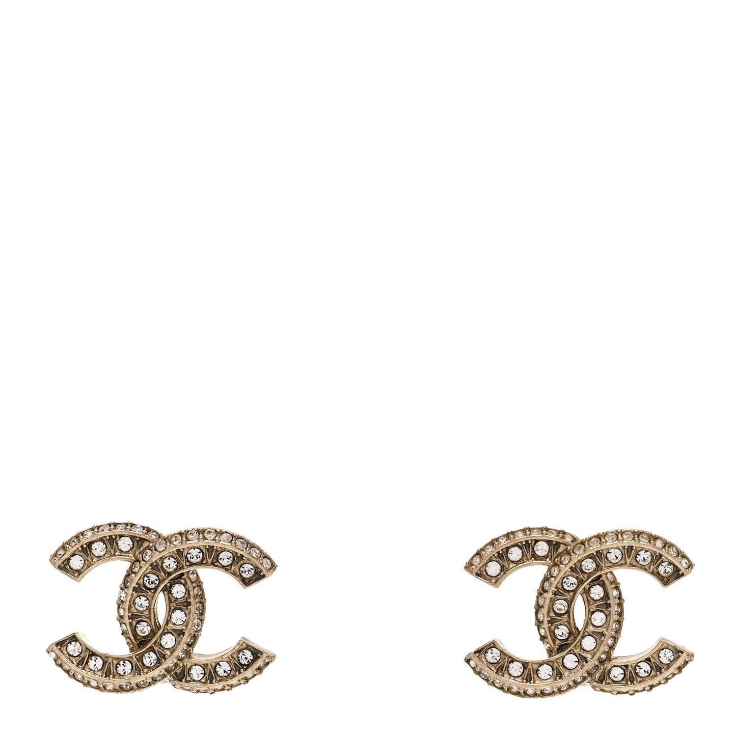 Crystal Timeless CC Earrings Light Gold