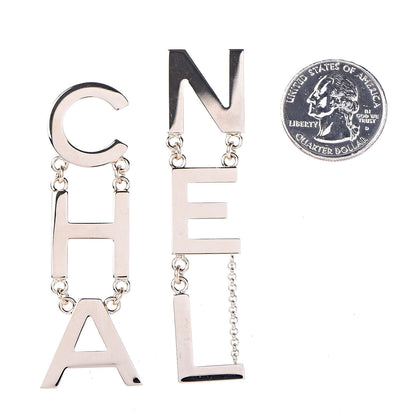 Chanel Metal Cha-Nel Logo Drop Earrings Gold 2 of 5
