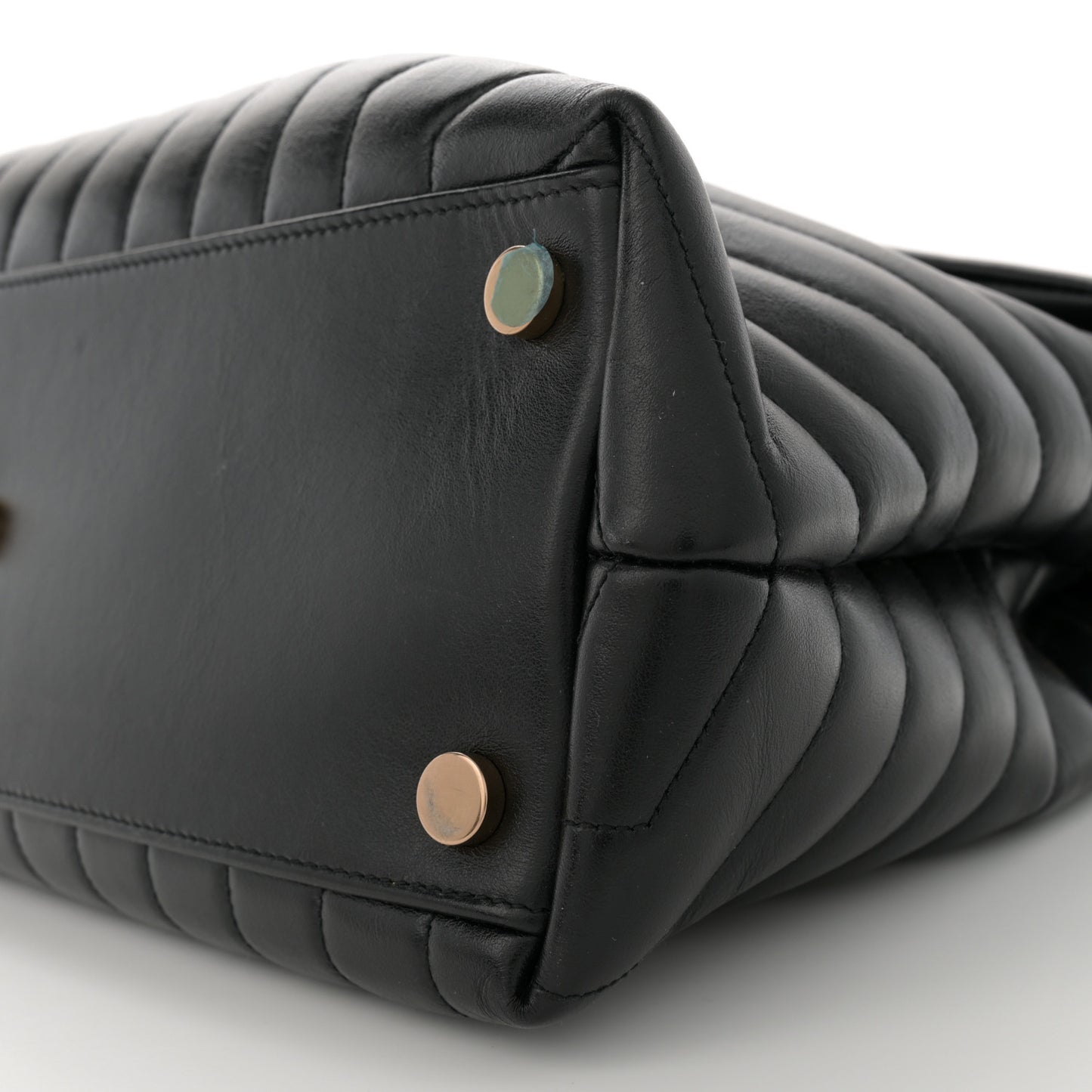 Calfskin Y Quilted Monogram Large Loulou Chain Satchel Black