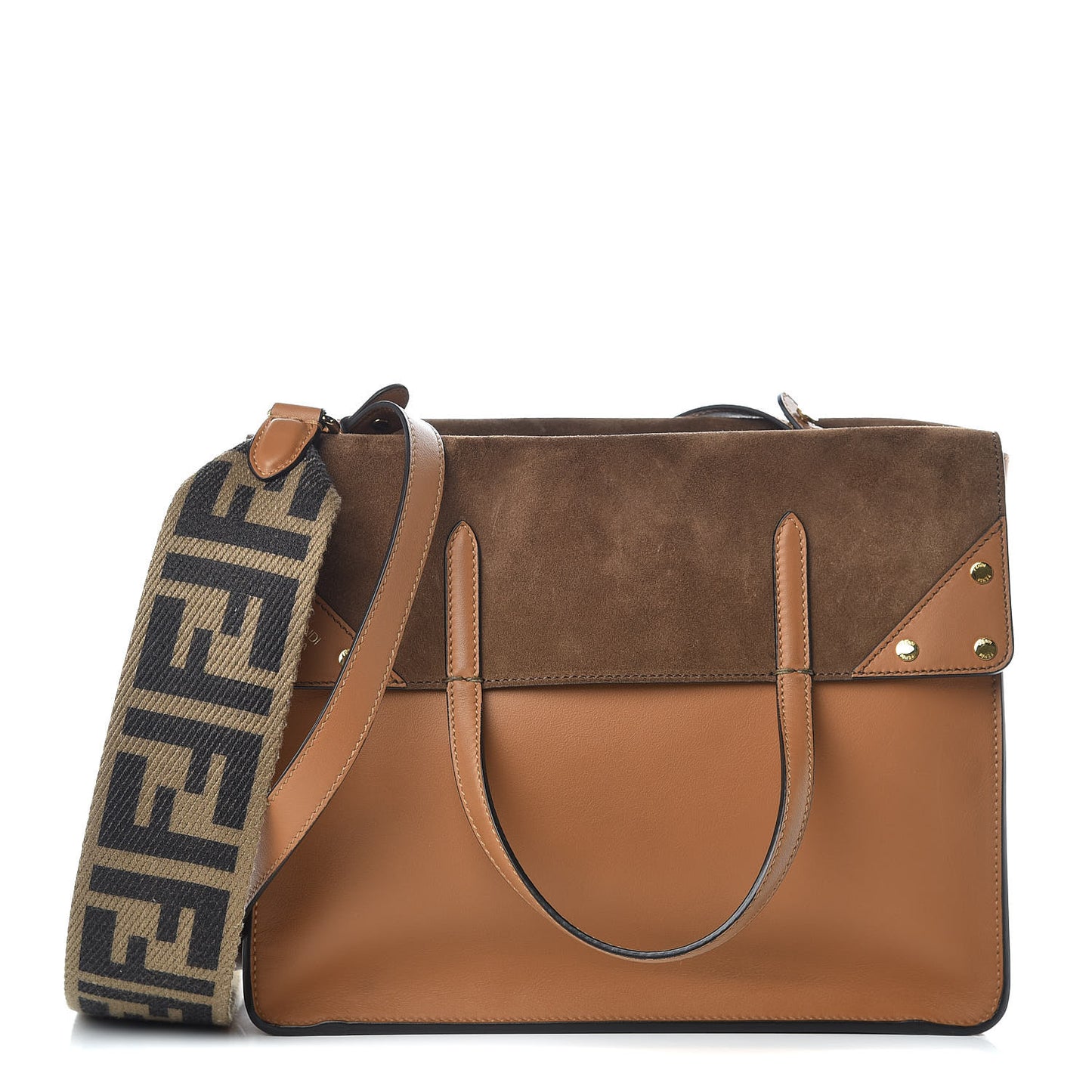 Vitello Grace Suede Flip Tote Nocciola Marrone