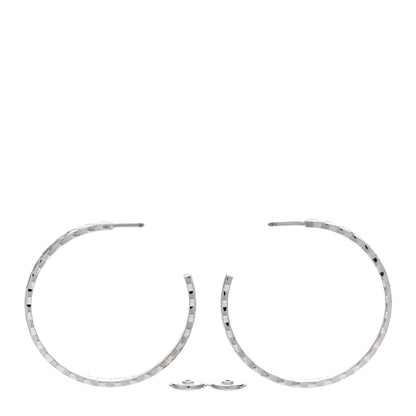 Chanel 18K White Gold Diamond Coco Crush Hoop Earrings 3 of 5