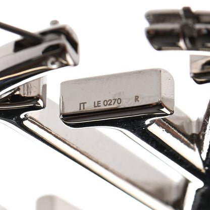 Louis Vuitton Palladium Louise Hoop Earrings Silver 4 of 5