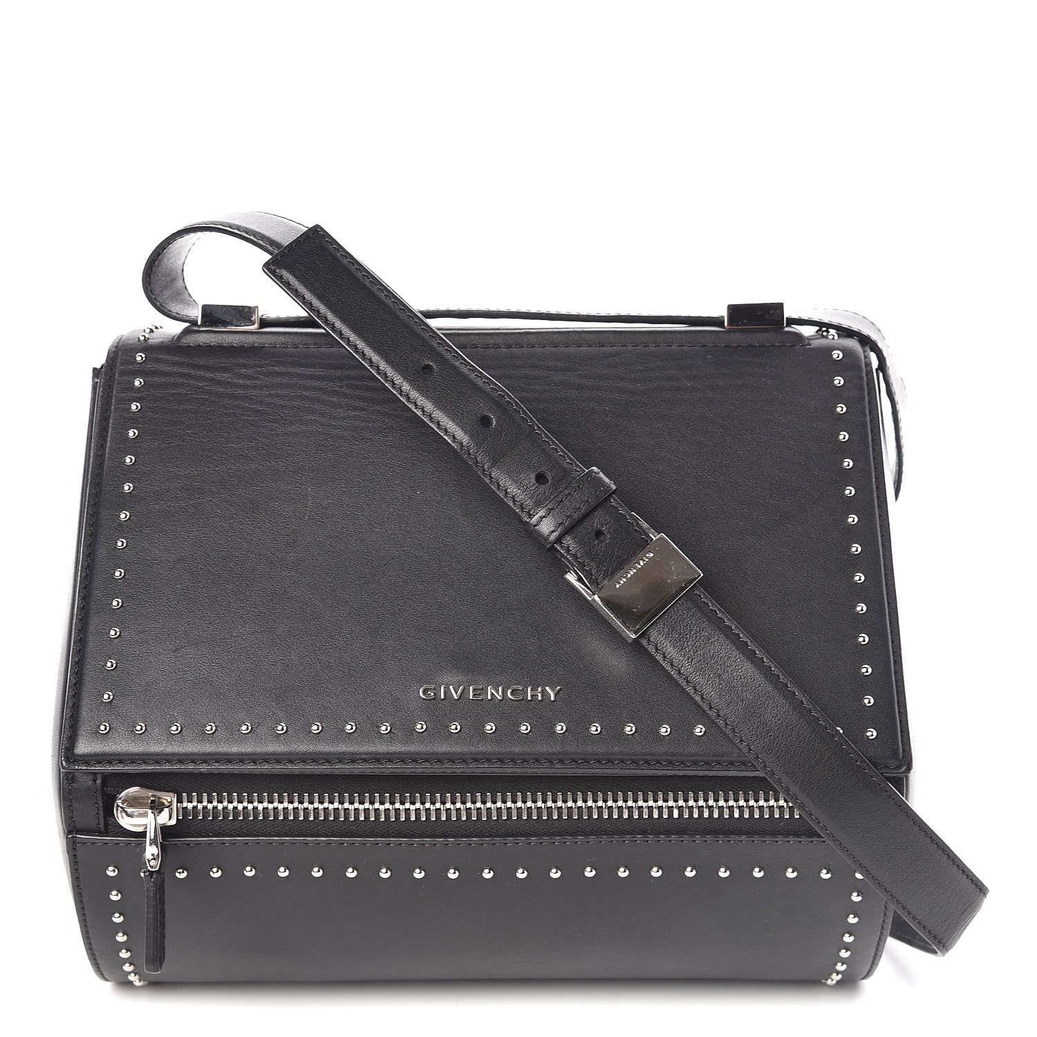 Givenchy Calfskin Studded Medium Pandora Box Crossbody Bag Black 1 of 10