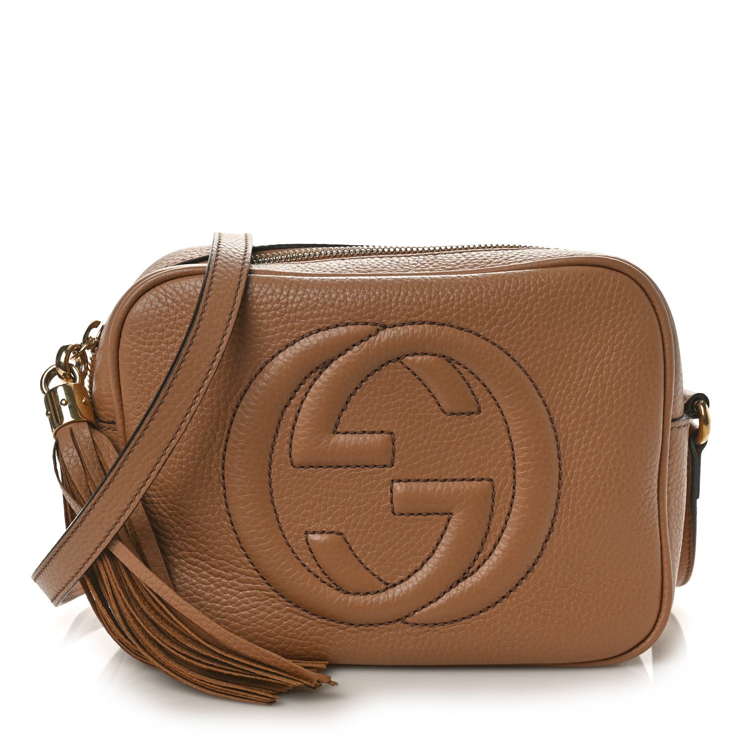 Gucci Pebbled Calfskin Small Soho Disco Bag Camelia 1 of 9