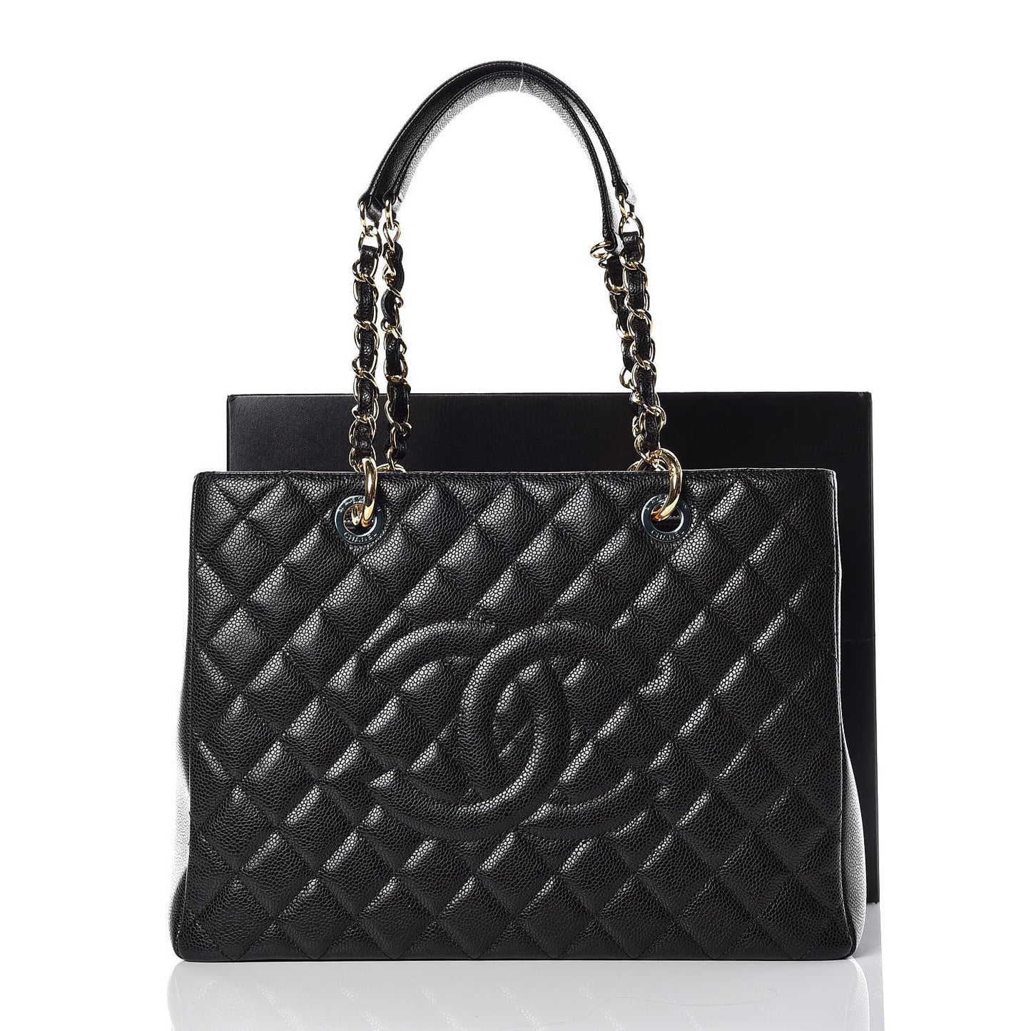 Caviar Quilted Grand Shopping Tote GST Black