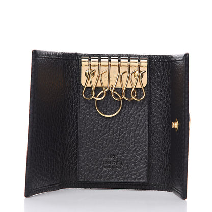 Gucci Pebbled Calfskin GG Marmont 6 Key Holder Black 5 of 6