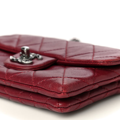 Chanel Lambskin Quilted Mini Mineral Nights Flap Crossbody Bag Dark Red 9 of 25