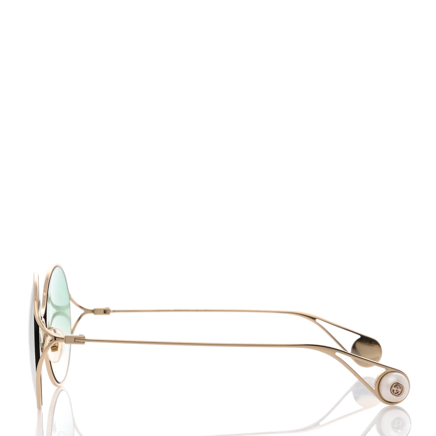 Metal Round Pearl Tip Sunglasses GG0253S Gold