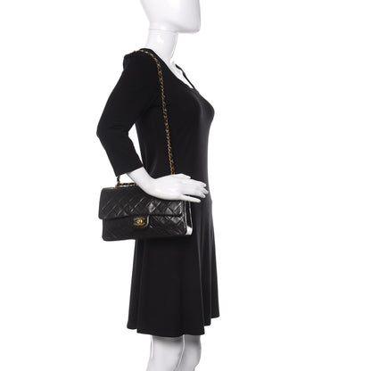 Chanel Lambskin Quilted Medium Double Flap Black 2 of 10