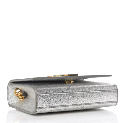 Saint Laurent Metallic Calfskin Small Classic Monogram Kate Satchel Pale Gold 4 of 18