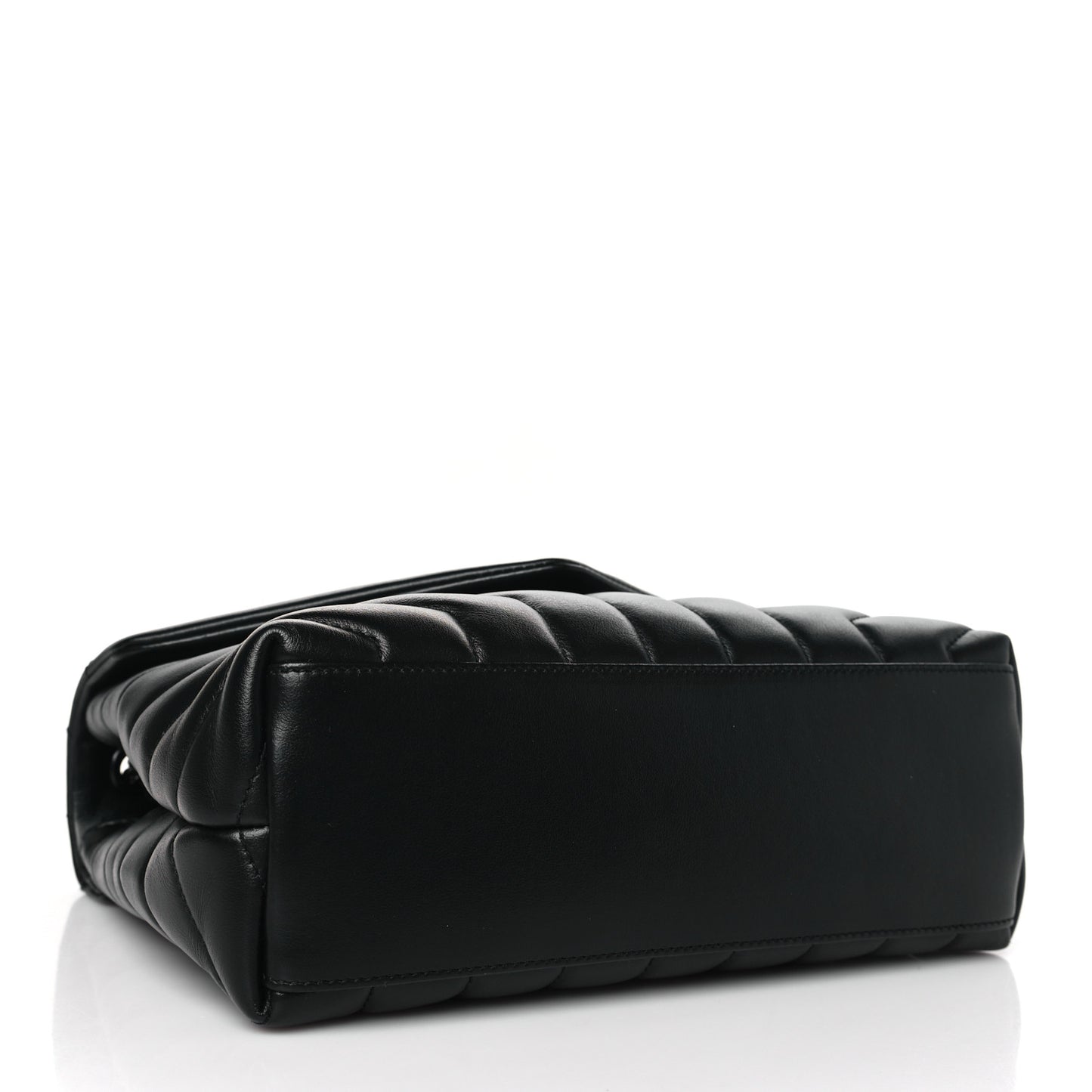 Calfskin Y Quilted Monogram Monochrome Small Loulou Chain Satchel Black