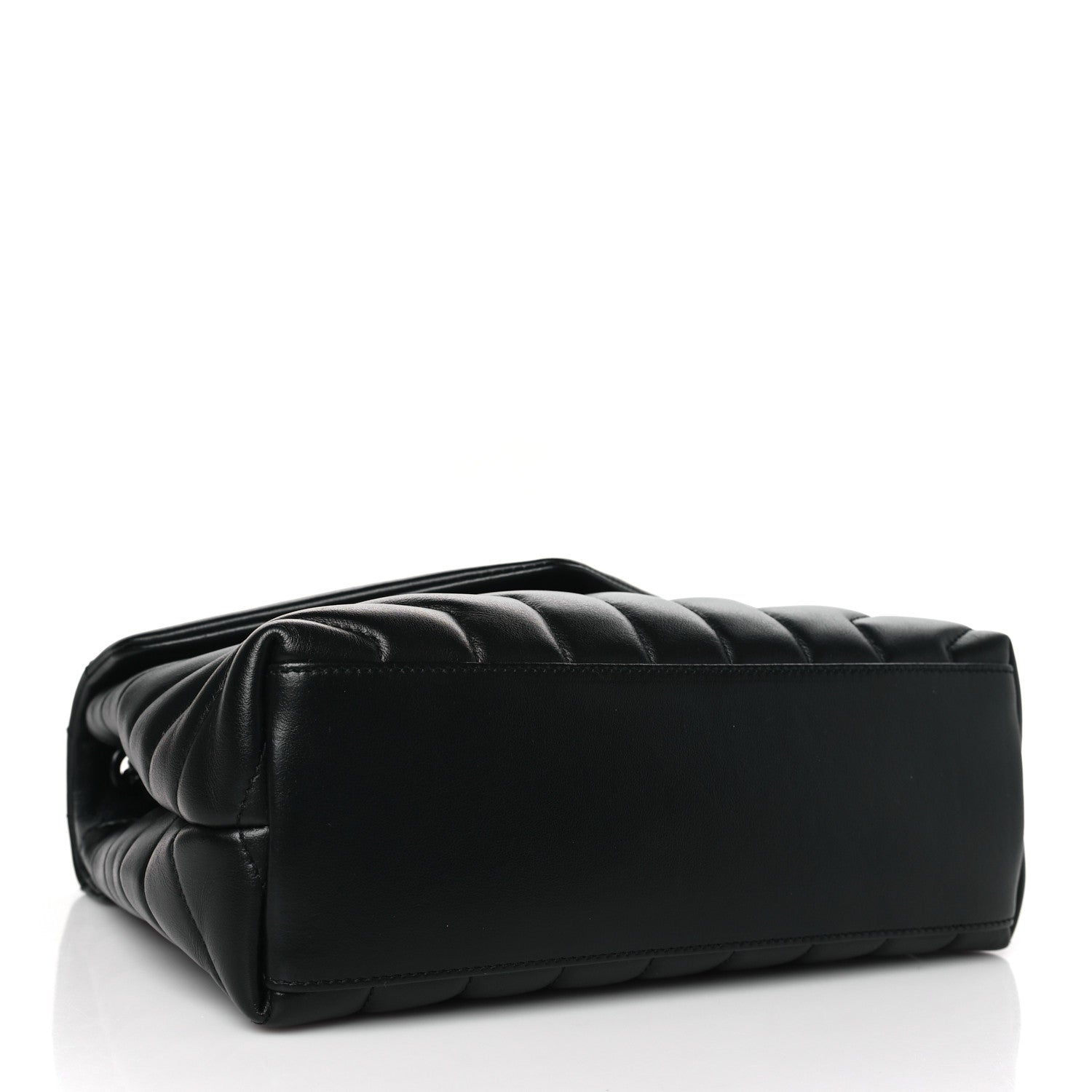 Saint Laurent Calfskin Y Quilted Monogram Monochrome Small Loulou Chain Satchel Black 4 of 10