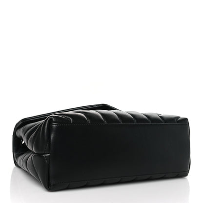 Saint Laurent Calfskin Y Quilted Monogram Monochrome Small Loulou Chain Satchel Black 4 of 10