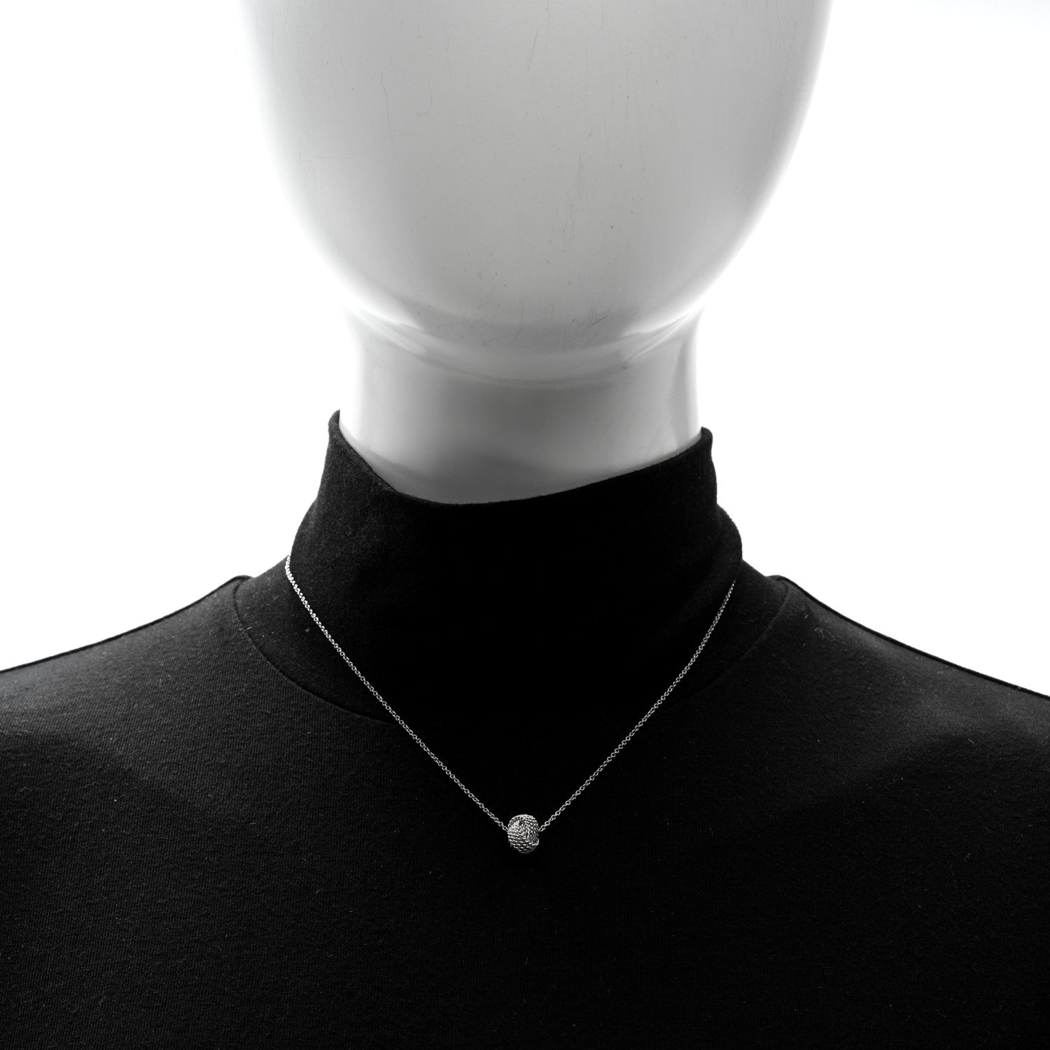 Tiffany Sterling Silver Twist Knot Pendant Necklace 3 of 4