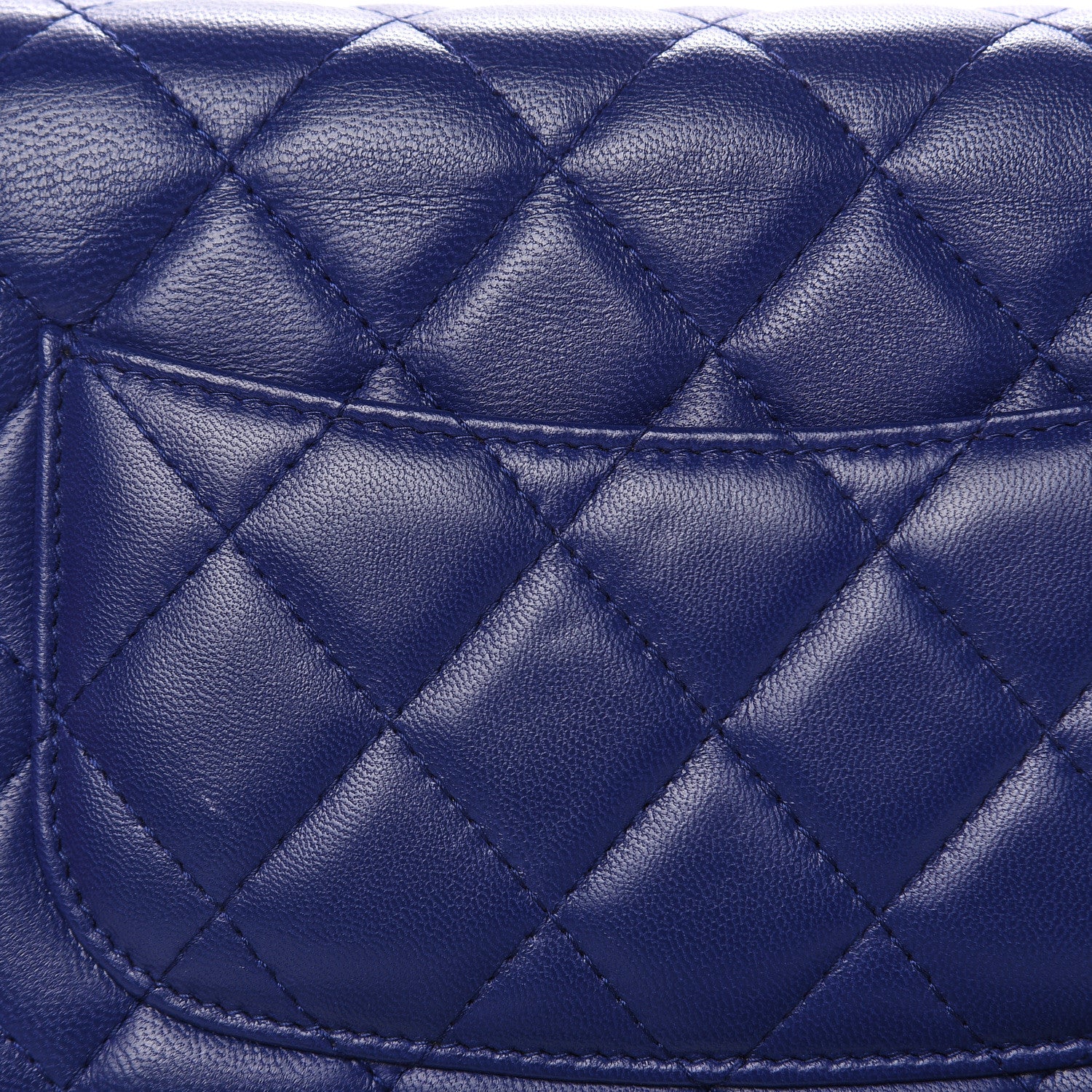 Chanel Lambskin Quilted Wallet On Chain WOC Blue 13 of 15