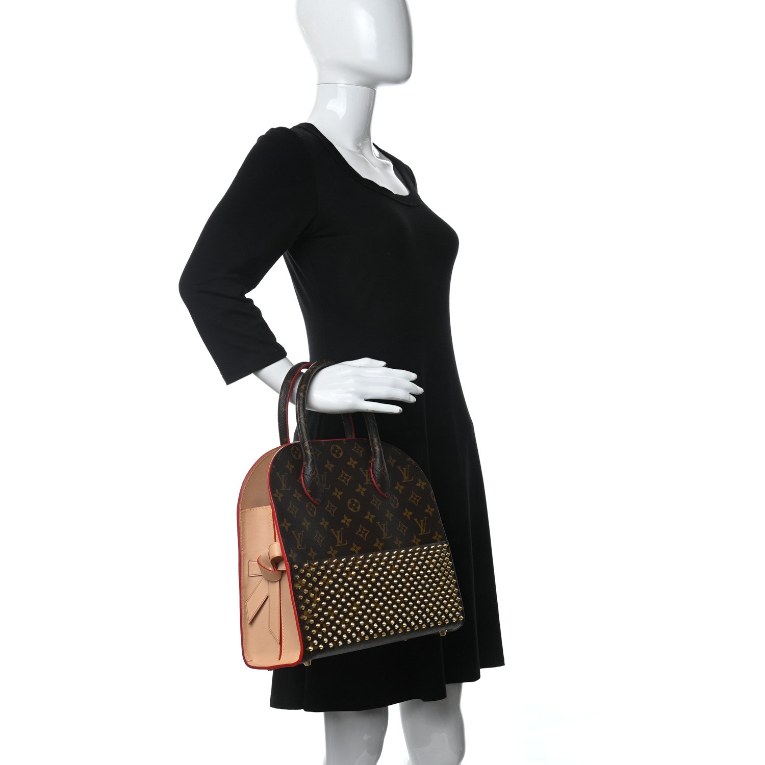 Louis Vuitton Monogram Calf Hair Spikes Iconoclasts Christian Louboutin Tote Red 2 of 11