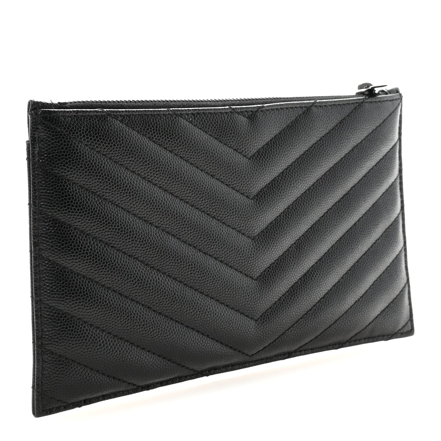 Grain De Poudre Chevron Monogram Monochrome Bill Pouch Black