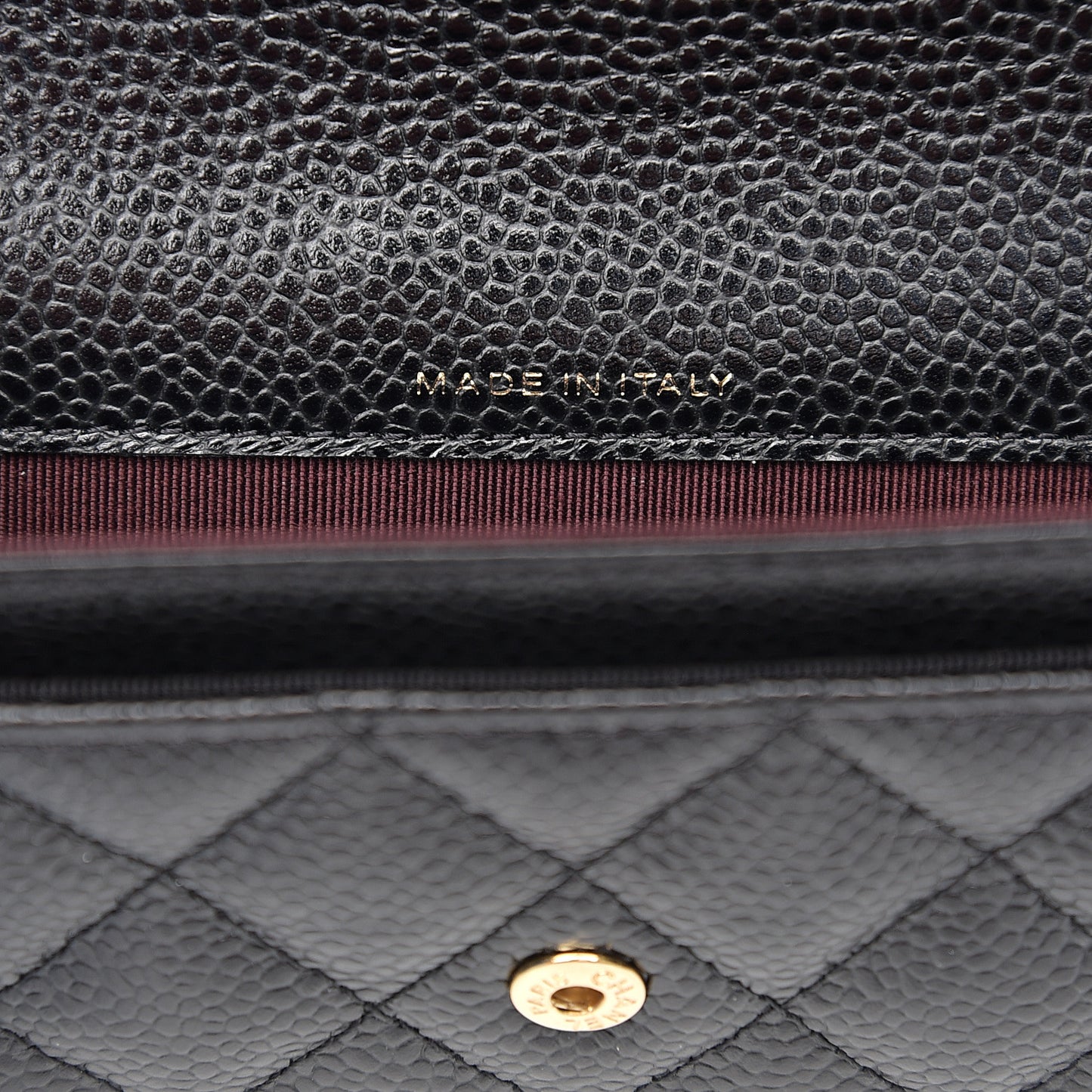 Caviar Quilted Flap Card Holder Black