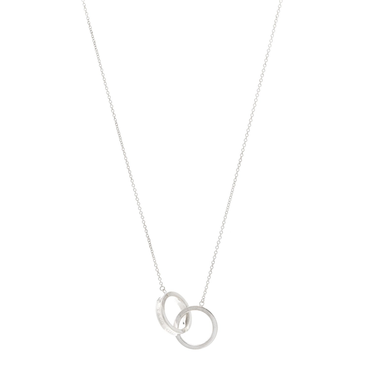 Tiffany Sterling Silver 1837 Interlocking Circles Pendant Necklace 1 of 4