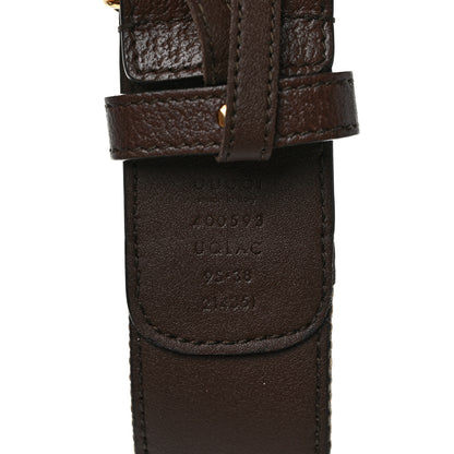 Gucci Monogram Jumbo GG Textured Dollar Calfskin Double G 40mm Belt 95 38 Camel Ebony 3 of 5