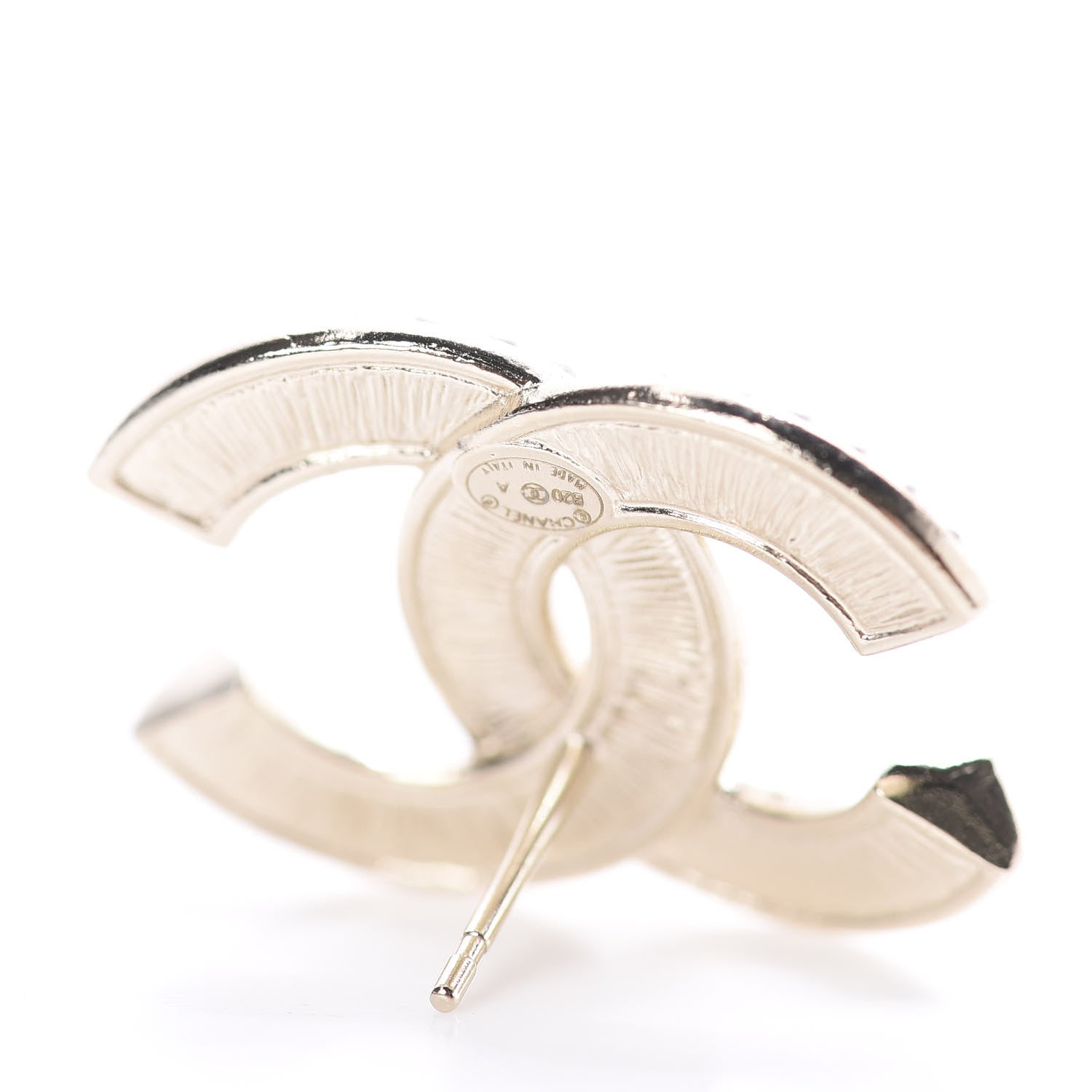 Chanel Crystal Pearl Chain Mania CC Earrings Gold 4 of 4