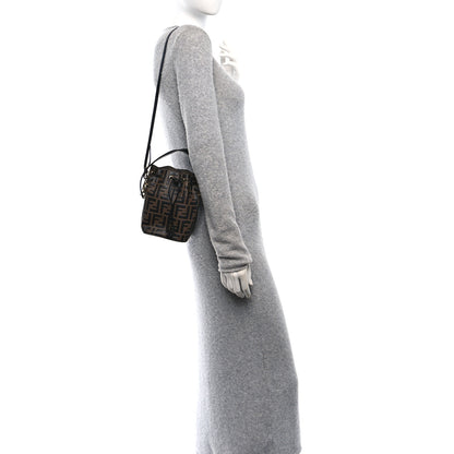 Fendi Vitello Liberty F is Fendi Bi-Color FF 1974 Embossed Mini Mon Tresor Bucket Bag Maya Black 2 of 10